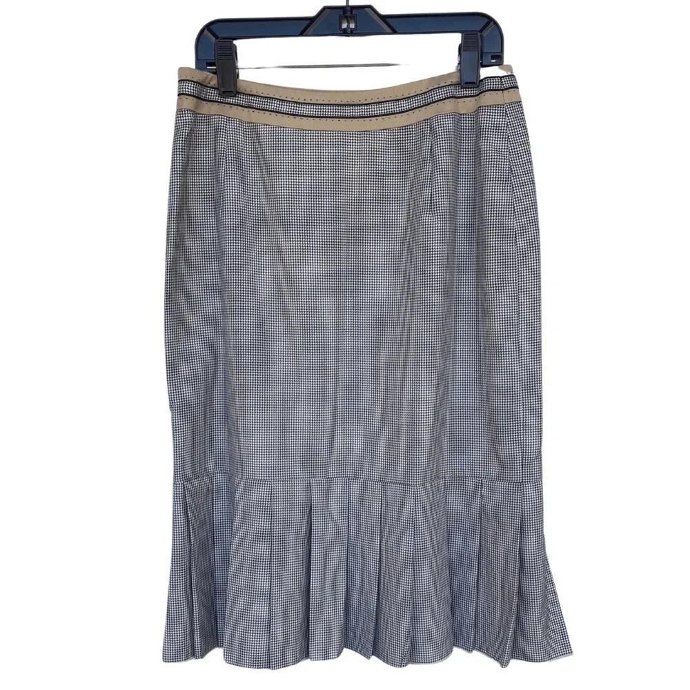 CARLISLE Vintage Houndstooth Fluted Pencil Skirt